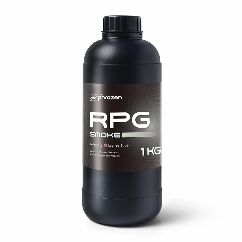 Phrozen 3D Printer Rapid Resin [RPG], Low Shrinkage Superior Precision Smooth Surface Finish, 405nm LCD UV-Curing Photopolymer Resin, Smoke (1KG) - Image 1